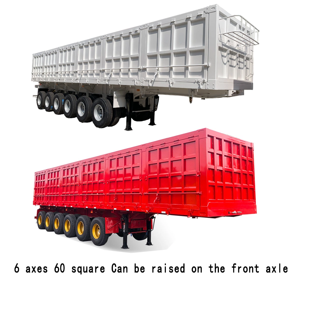 2 Axle 30ton 40 Ton Side Tipper Dump Trailer for Coal/ Sand/ Stone with Draw Bar Full Trailer for Sale