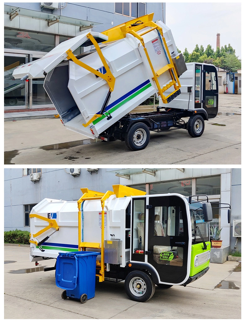 Mini Electric Garbage Truck Hook Container Front Loader Garbage Compressed Truck