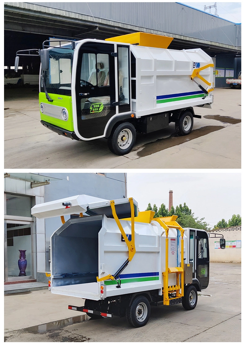 Mini Electric Garbage Truck Hook Container Front Loader Garbage Compressed Truck