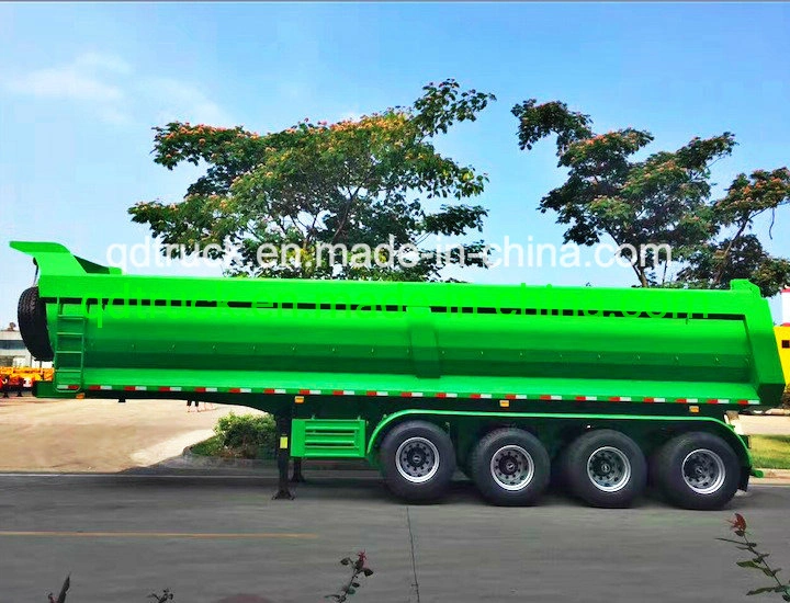 Wear-resistant steel Self Dumping Trailer/ 4 axles 70 tons heavy tipper truck dump tipping trailer