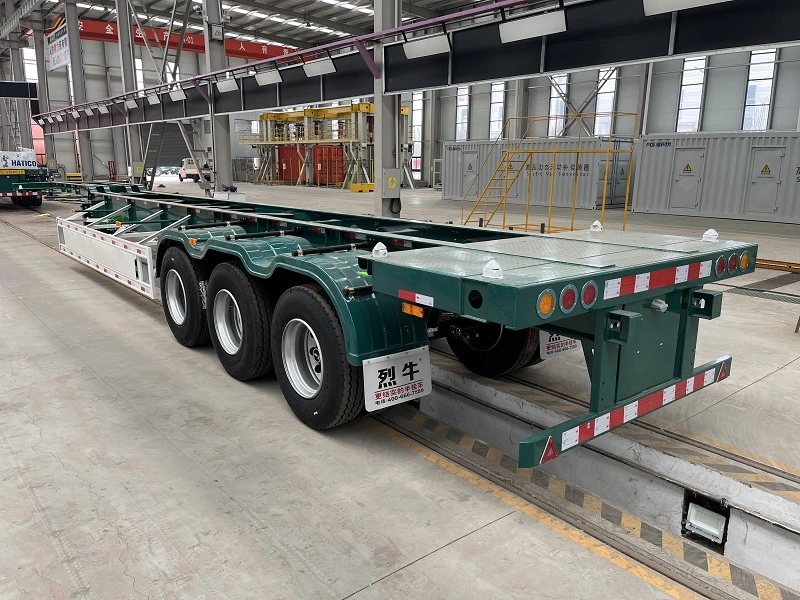Vehicle Master 2 3 4 Axles 30 60 80 100t Skeleton 40 45 FT Skeletal Shipping Container Chassis Semi Truck Trailer