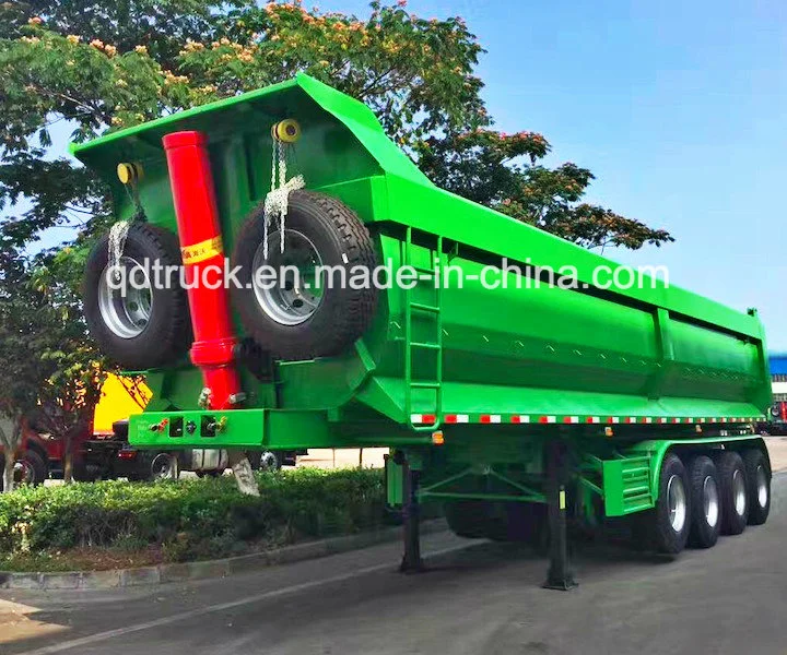 Wear-resistant steel Self Dumping Trailer/ 4 axles 70 tons heavy tipper truck dump tipping trailer