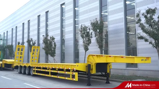 China 2/3/4/6 Axle 50-80 Ton Heavy Duty Gooseneck Excavator Transportlow Loader/ Lowboy/ Low Bed Trailer Truck Semi Trailer for Excavator Transport