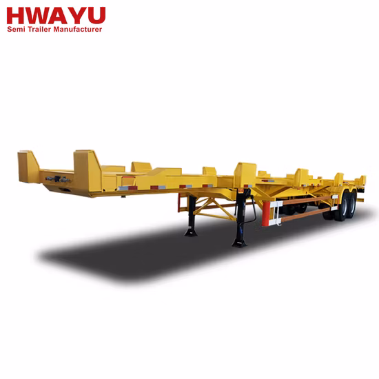 3 Axles 40 FT Flatbed Skeleton Skeletal Semi Truck Trailer Container Semi-Trailer