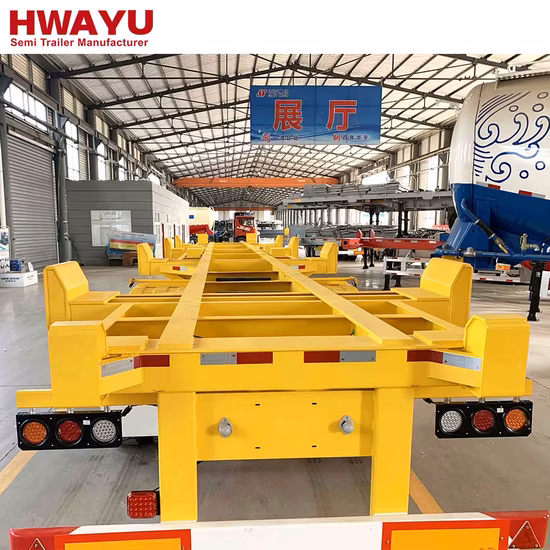 3 Axles 40 FT Flatbed Skeleton Skeletal Semi Truck Trailer Container Semi-Trailer