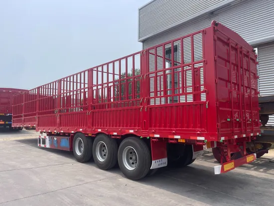 Fence Semi Trailer 3/4 Axle Cargo Extended Flat Bed Fence Side Board Semi Trailer 