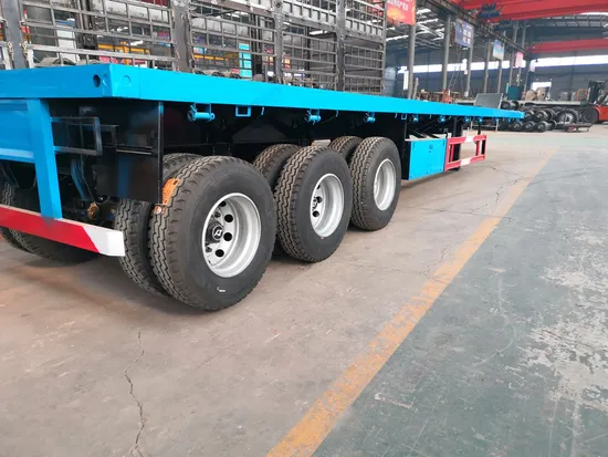 High Quality Customized Heavy Duty New 40/50 FT Cargo Container Transport Trailer Flat Bed Flatbed Container Semi Trailer 