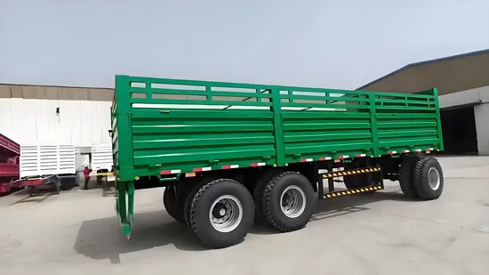Side Wall Full Trailer Mini Truck Trailer Tractor Draw Bar Fence Trailer for Sale 