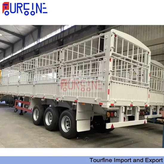 3 Axle 60 Ton Side Wall Livestock Stake Heavy Duty Bulk Transport Semi Truck Fence Enclosed Cargo Semi Trailer 