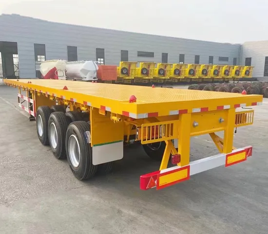 Factory Price Flat Bed Semi Trailer 4 Axle Container Flatbed Semi Trailer 