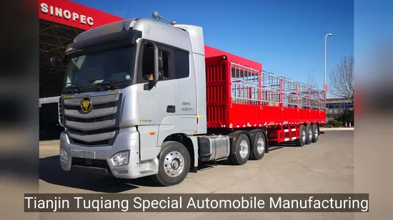 3 Axles 80t Fence Cargo Semi Trailer Livestock Stake Fence Semi Trailer for Sale 