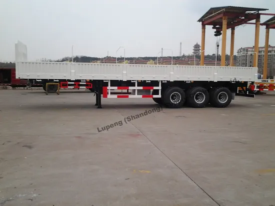 3 Axles 4 Axles 40FT 13m 40 50 60 Ton Side Wall Cargo Stake Fence Semi Truck Trailer for Sale 