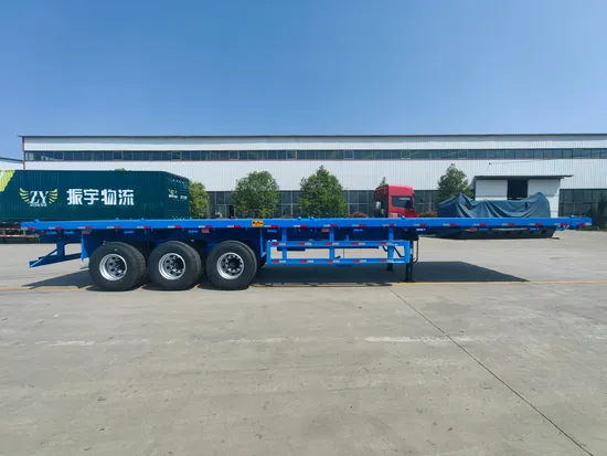 Best Price 40FT Flat Bed Load Capacity Trailers 40 Ton Tri Axle Flatbed Container Semi Trailers Truck Trailer for Sale