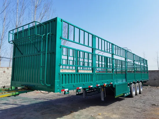 Three Axles Side Wall Trailer Stake Fence Cargo Semi Trailer Semi Truck Trailer 