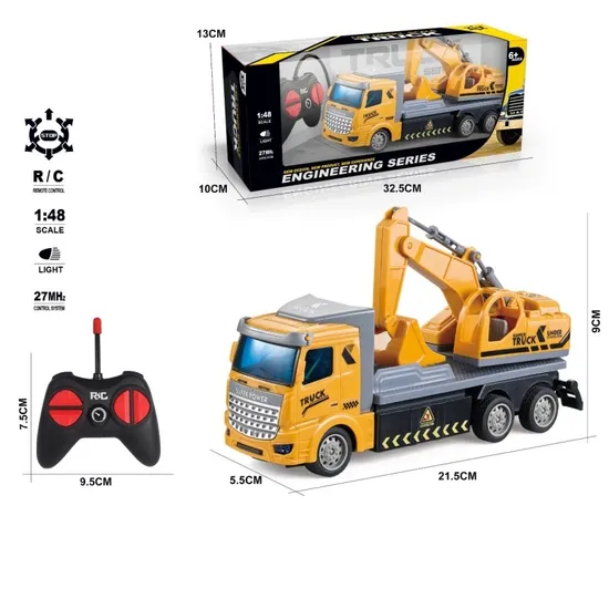 New Design 1: 32 Scale Radio Control Engineering Truck Toys RC Fire Truck Sanitation Trucks Toy Light Multifunction Remote Vehicle 