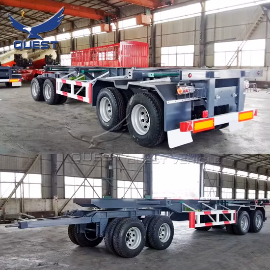 Container Chassis Draw Bar Semi Trailer Skeleton Trailers for Sale