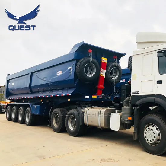 Customized Tanzania 4 Axles SKD CKD Rear Tipping Dumper Semi Truck Trailer 