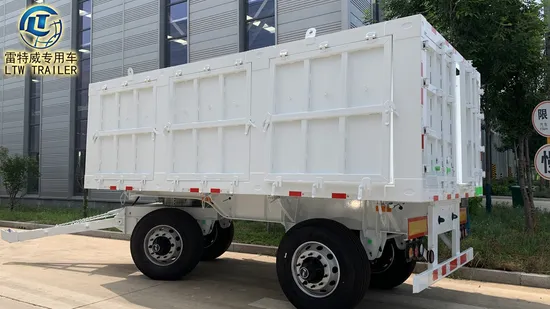 2 Axle 30ton 40 Ton Side Tipper Dump Trailer for Coal/ Sand/ Stone with Draw Bar Full Trailer for Sale 