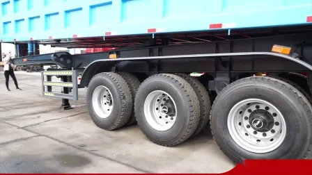 Good Quality Hydraulic Cylinder Tandem Dump Tipper Semi Trailer 