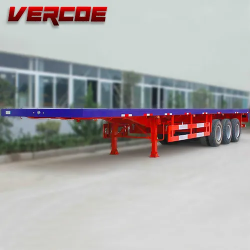 3 Axles Flat Bed Flatbed Container China Semi Trailer for Sale 