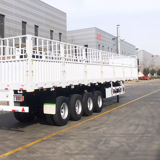 3 Axle 40FT 60ton Sidewall Side Wall Drop Side Truck Trailer for Sale Customized Sugar Cane Harvest Stake Fence Semi Trailer