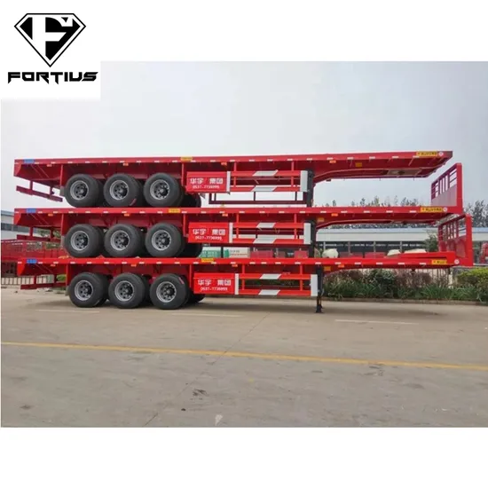 Multi Funtion Flat Bed Skeleton Bulk Cement Cargo Low Bed LPG Fuel Oil Tank Tipper Dumper Dump 60ton 75ton 100ton Full Semi Trailer