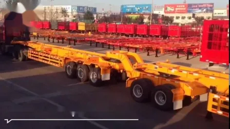 40FT 80tons 6 Axle Skeleton Container Double Trailer Interlink Semi Trailer 