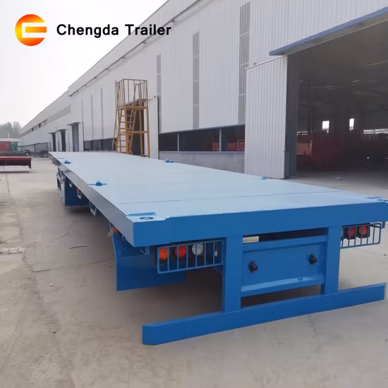 China 40FT Flatbed Trailer with 3 Axles Flatbed Draw
