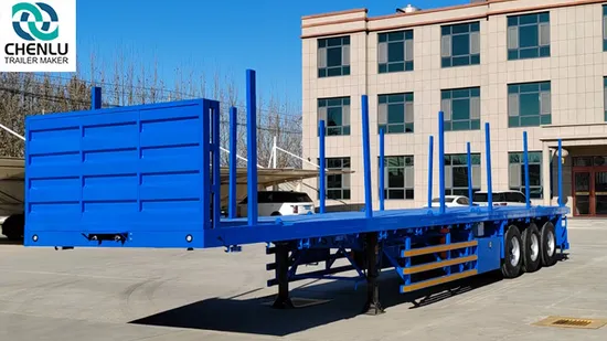 Best Seller 3/ 4 Axles 60 Tons 80 Tons 40FT 45FT Container Flat Bed Deck Flatbed Semi Trailer Container Flatbed Truck Trailer for Sale 