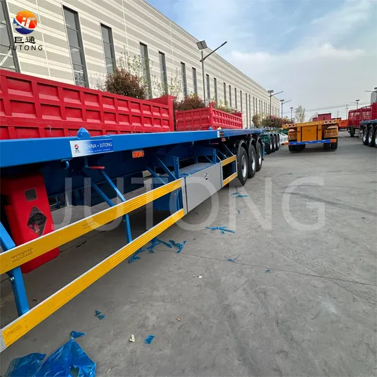 Jt Brand New and Used 3 Axle Cargo Trailer 20FT 40 FT Shipping Container Flat Bed Flatbed Semi Truck Trailers for Sale 