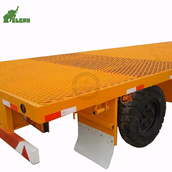40ton 2+2 Axle Turntable Flatbed Draw Bar Trailer Timber/Log Cargo Tranport with Pipe Pillars