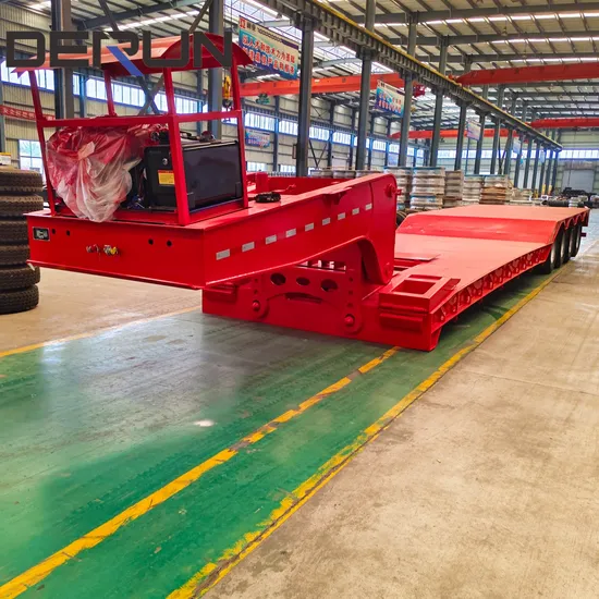 3/4/5 Axles 80 Tons/100 Tons Low Bed Low Bed Semi Truck Trailer