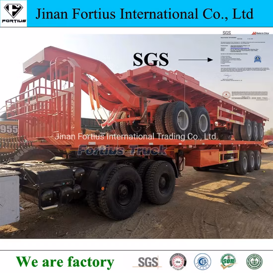 Multi Funtion Flat Bed Skeleton Bulk Cement Cargo Low Bed LPG Fuel Oil Tank Tipper Dumper Dump 60ton 75ton 100ton Full Semi Trailer