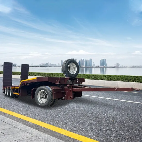 Luyi Factory Supply 4 Axle Lowbed Truck Trailer with Carrier Bar Tow Dry Lowbed Semi Trailer with Draw Bar 