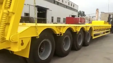 Heavy Duty 3axles Excavator Transport Gooseneck Lowboy Low Loader Bed Lowbed Semi Truck Trailer