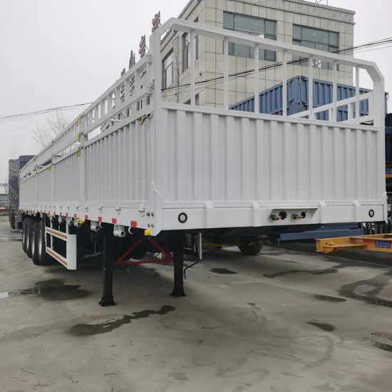 4 Axles 40FT Widely Payload 40t 60tons Steel Drop Sidewall Side Wall Livestock Stake Fence Semi Trailer 