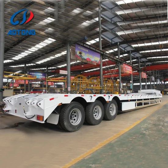 2/3/4 Axles 50/60/80/100 Tons Low Bed Lowbed Lowboy Loader Drop Deck Heavy Duty Dolly Semi Trailer