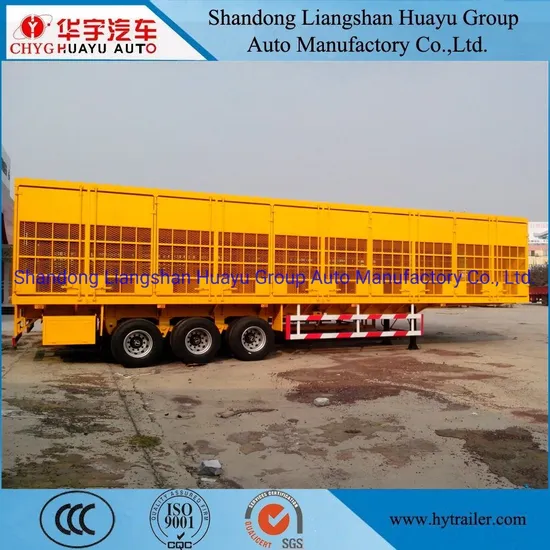 Three Axle 50 Ton Van/Box/Side Wall/Fence/Stake Truck Semi Trailer for Animal/Livestock/Beer Transport 