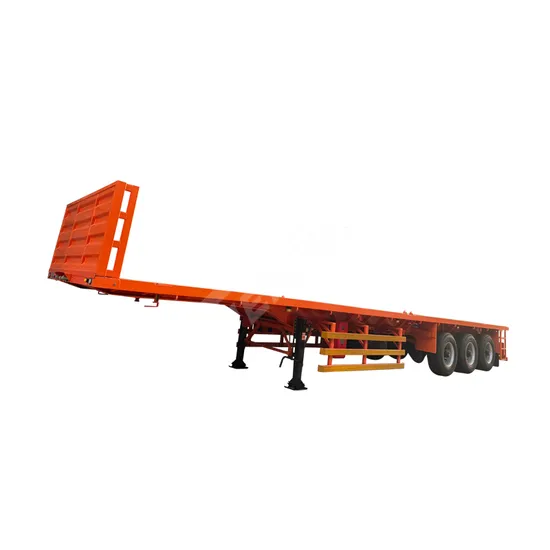 Durable Factory Direct Sale 3 Axles Container Heavy Cargos Flat Bed Semi Truck Trailers Flatbed Semi Trailer 