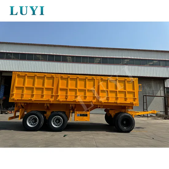 Luyi 3 Axle 40 Ton 27cbm Draw Bar Side Tipper Drawbar Dump Full Semi Truck Trailer 