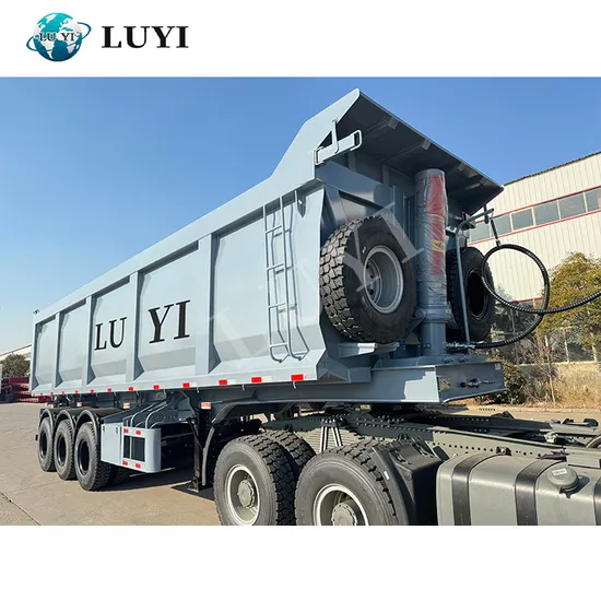 Factory Supply 3 4 Axle 60 80 Ton High Capacity U Shape 40cbm Heavy Duty Hydraulic Cylinder Rear Dump Semi Trailer 