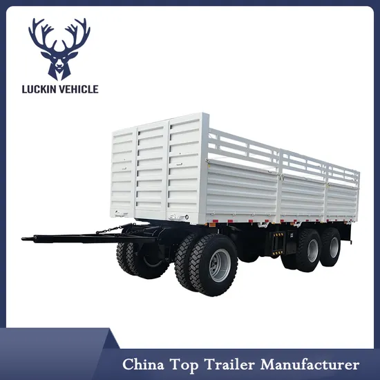 2/3 Axle Full Trailer Type Drawbar Flatbed Container Draw Bar Cargo Trailer 