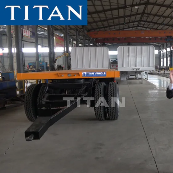 2 Axle Flatbed Full Trailer Draw Bar Trailers 
