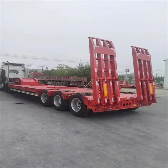40/ 60ton Flat Bed Deck Semi Trailer Tri