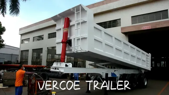 Vercoe 3 4 Axles 50 30 80 Tons Rear Tipper Semi Trailer Hydraul Cylind Truck Dump Trailer 