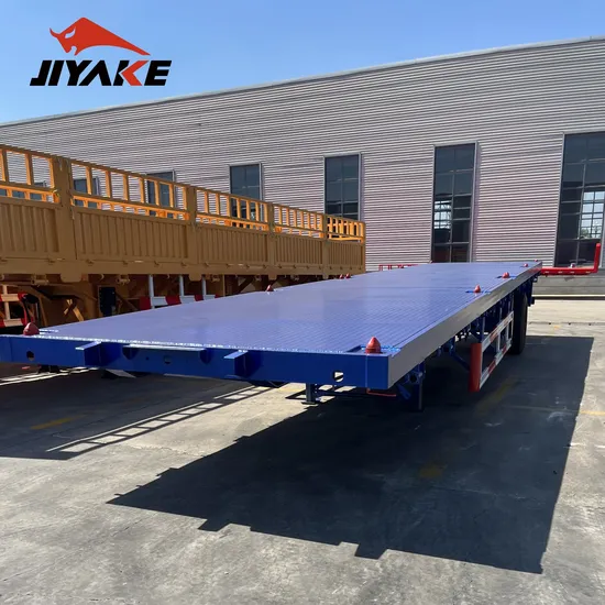 Good Quality Flat Bed Deck Semi Trailer 3 Axle 20FT 40FT 60FT 50FT Container Flatbed Semitruck Trailers for Vehicle