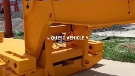 Quest 100ton Folding Hydraulic Gooseneck Detachable Lowbed Semi Trailer Lowboy Trailers for Sale 