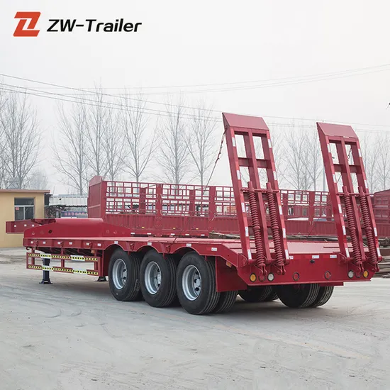 Customized Gooseneck Low Bed Semi Trailer 3 Axles Lowbed Trailer Excavator Transport Heavy Duty Gooseneck Trailer Lowbed Trailer 