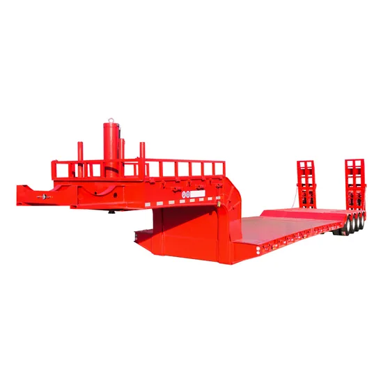 Best Quality 3 Axles 60t New Lowbed Semi Trailer Lowboy Low Flatbed Trailer for Sale 